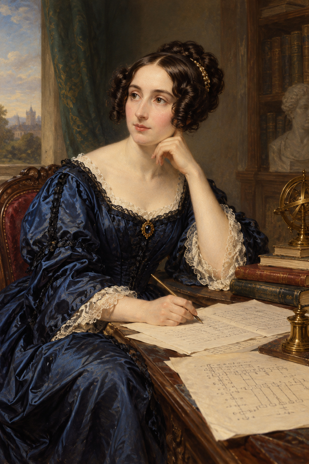 Painted interpretation of Ada Lovelace